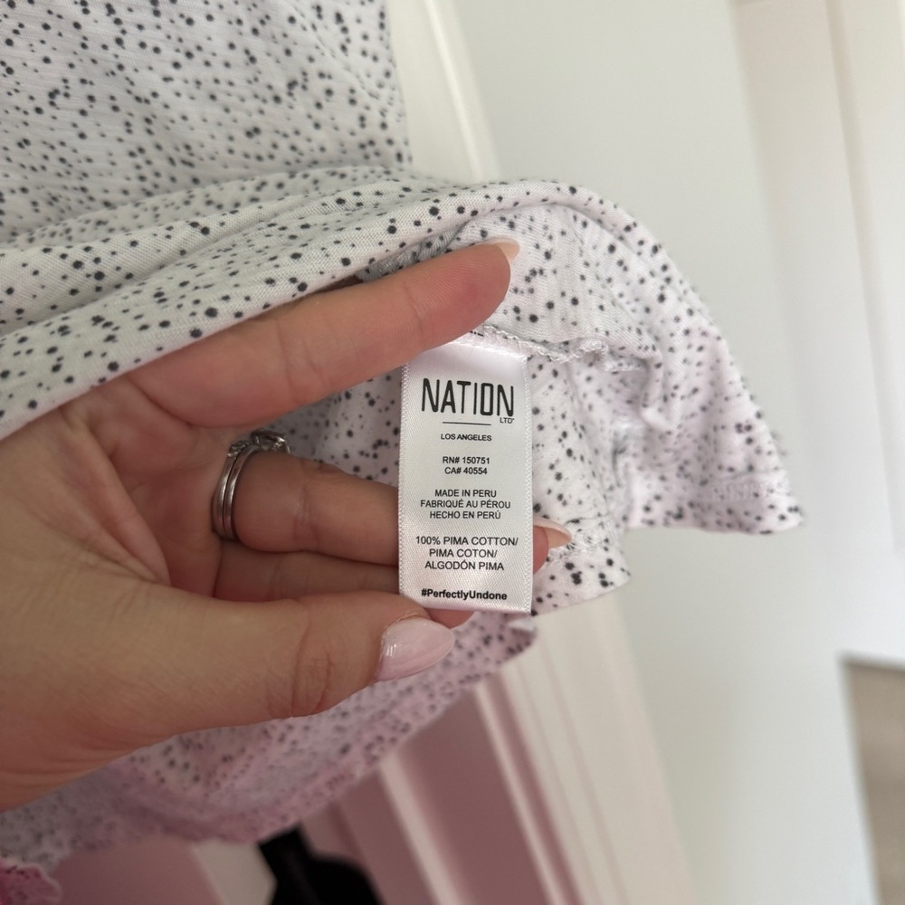 Nation LTD Paulette Tank White black sleeveless blouse top dotty - Picture 4 of 5